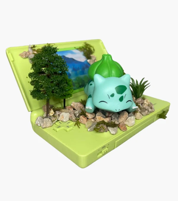 Diorama Pokémon con figura de Bulbasaur