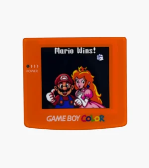 Imán Mario Bros con pantalla Game Boy Color y escena Mario Wins