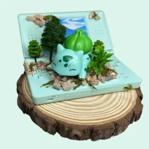 Diorama artesanal de Bulbasaur sobre Nintendo DS – Paraiso Gaming
